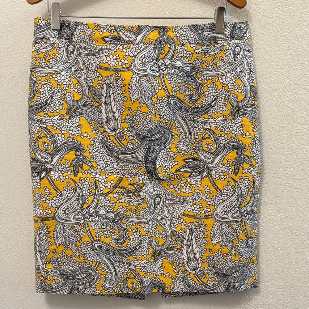J. Crew Gold and Silver Pencil Skirt